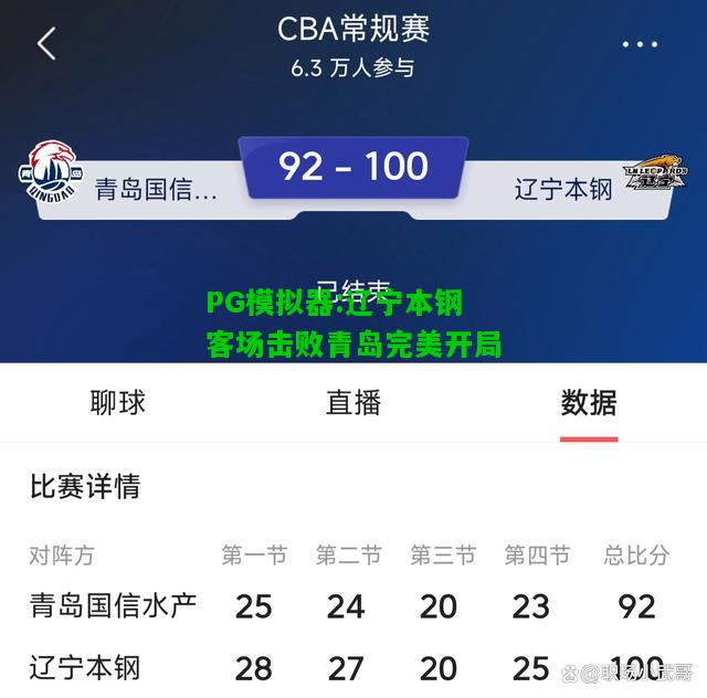 辽宁本钢客场击败青岛完美开局