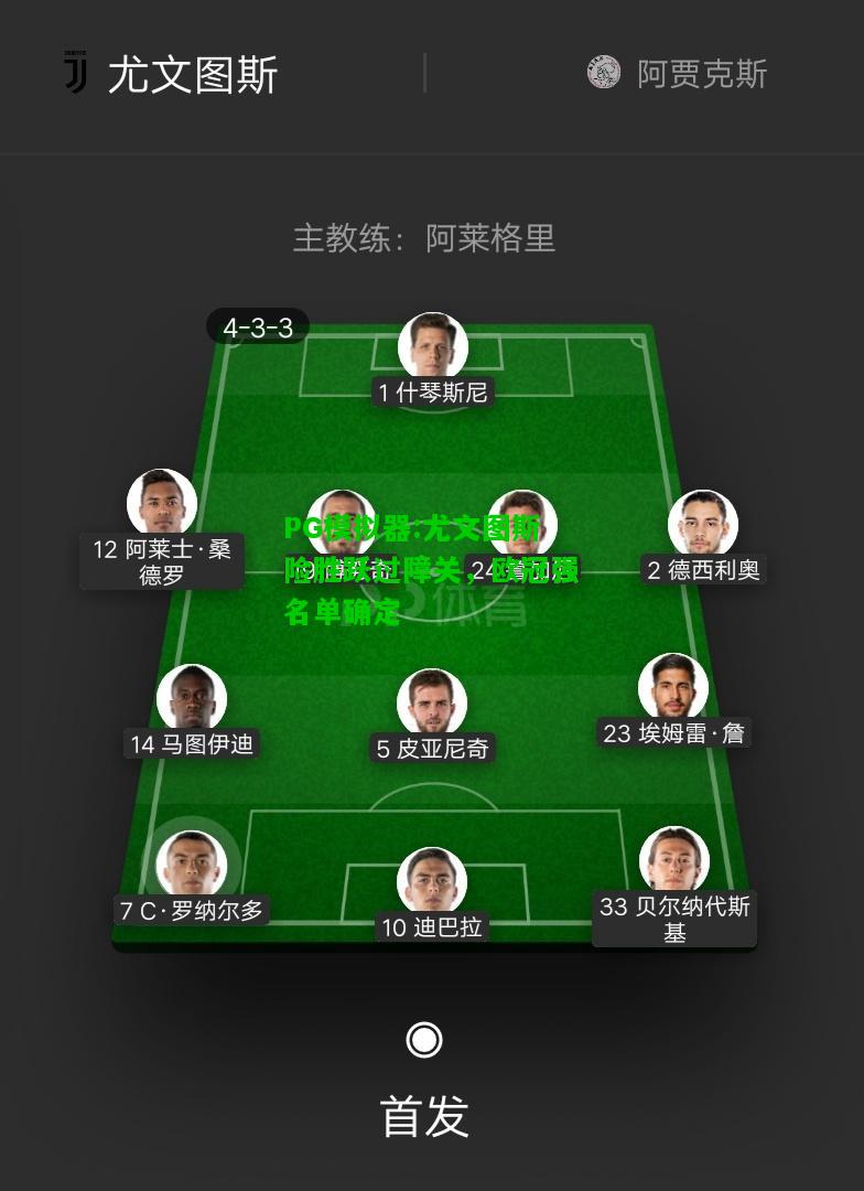 尤文图斯险胜跃过障关，欧冠强名单确定
